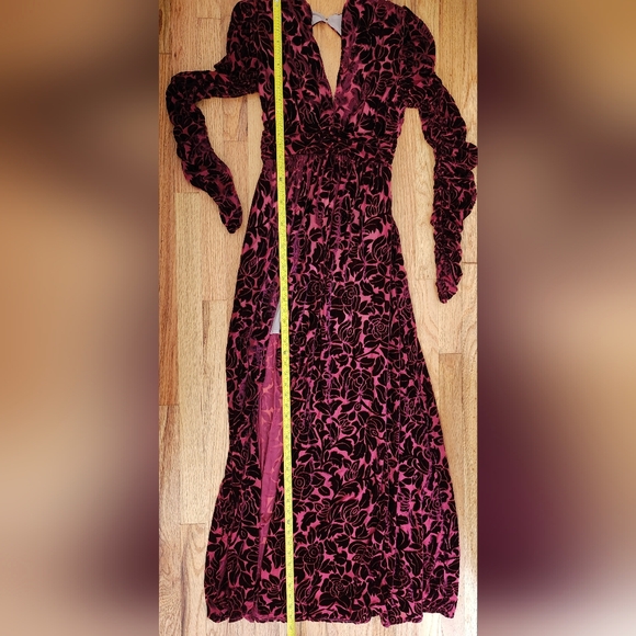 Bronx and Banco From Revolve Velvet V-Neck Maxi Burgundy Size XS - Picture 5 of 17